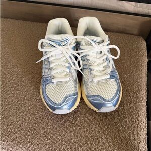 Asics White and Blue Running Shoes